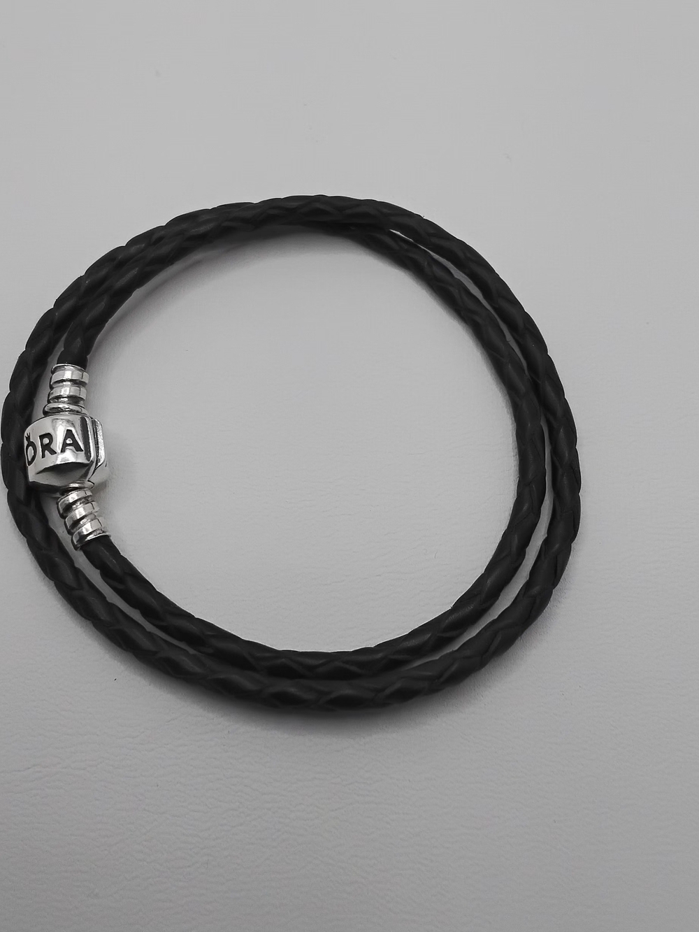 Authentic Pandora Black Leather Double-Wrap Bracelet - EUC - Picture 3 of 10